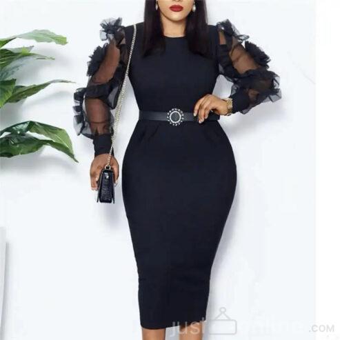 Mesh Bodycon Pencil Dress -Lekki Ajah