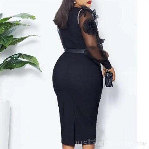 Mesh Bodycon Pencil Dress -Lekki Ajah