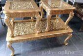 Gold center table with 2 stool for sale in Ikorodu