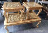 Gold center table with 2 stool for sale in Ikorodu