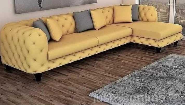 Deep Button L Shape Sofa for sell at Gbagada