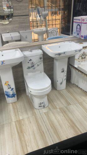 Water closet w/c and glass basin for sale at Orile coker