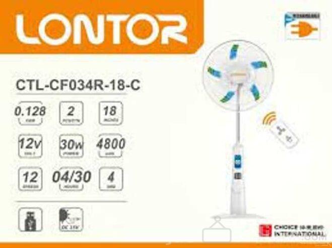 18″ Lontor Rechargeable Fan + Remote Control | Gbagada