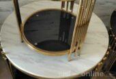 Exquisite Marble Centre Table with 2 Side Stool – Ojo Alaba