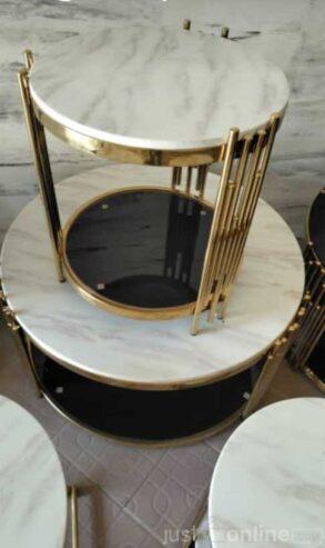 Exquisite Marble Centre Table with 2 Side Stool – Ojo Alaba