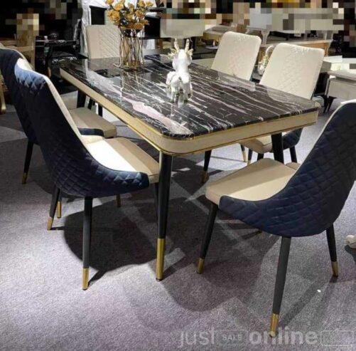 Marble Dining table with 6 Chairs – Ojo Alaba -Lagos