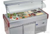 Salad bar with under bar chiller