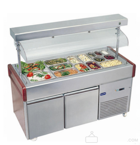 Salad bar with under bar chiller