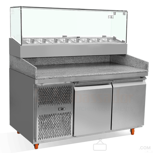 Salad bar with under bar chiller