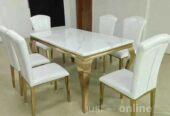 Marble dining table with 6 chairs