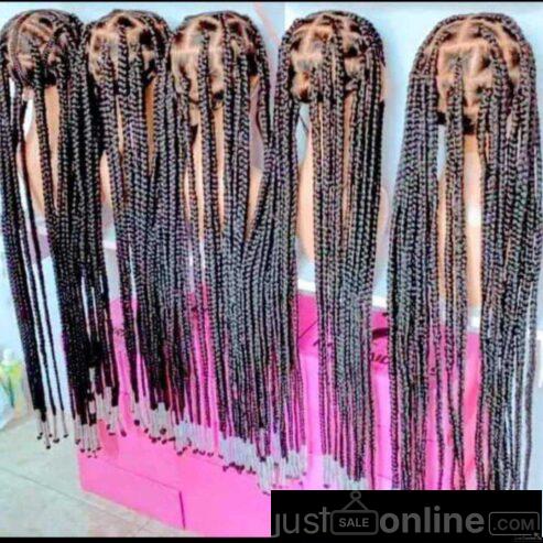 Box braids with double beed sell in tradefair