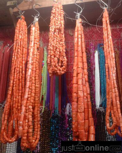 Coral bead for sale at tradefair market