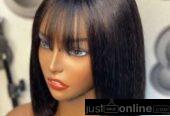 Human hair closure fringe Bob for sale at trade fair ma