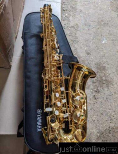 Gold euphonium for sale at Alaba market