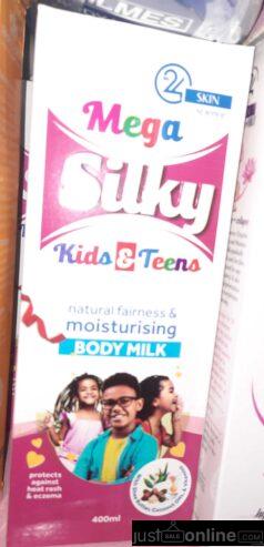 Mega silky kids and teens body milk lotion for sale at