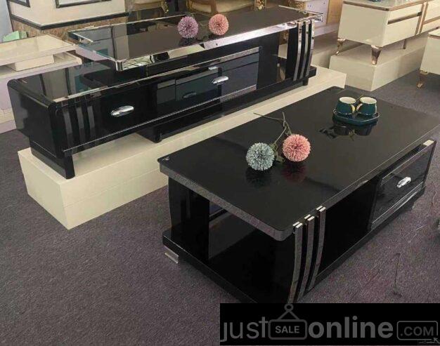 Glass top center table and TV stand