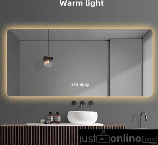 Warm light LED mirror 🪞 Available at Orile Coker