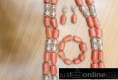 Coral beads and accessories for sale at tradefair