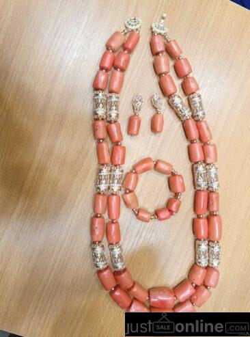 Coral beads and accessories for sale at tradefair