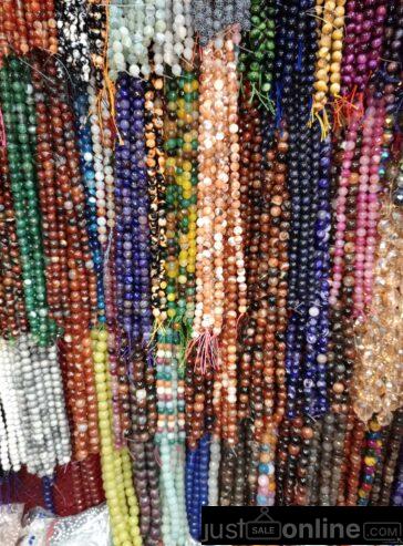 Tiger eye beads for sale at trade fair market