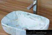 Gold and White Countertops Wash Basin- Orile Coker