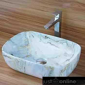 Gold and White Countertops Wash Basin- Orile Coker