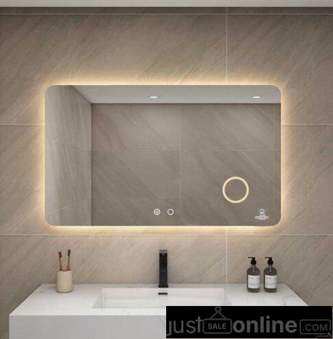 Warm light LED mirror 🪞 Available at Orile Coker