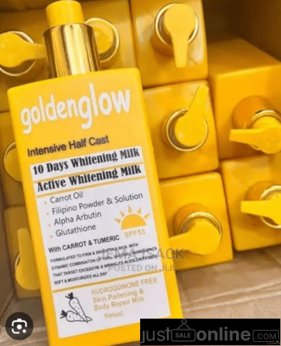 Golden glow body lotion for sale at trade fair