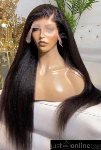 Yaki straight human hair factory wig for sale at trade