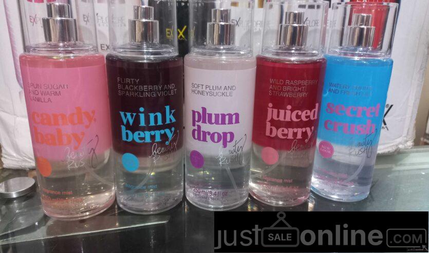 Beauty rush body mist spray for sale at trade fair mark