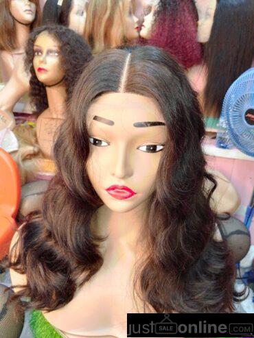 Double drawn Body wave closure wig for sale at Trade fa