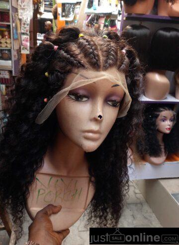 Curly wig for sale at trade fair market