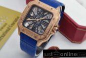 Transparent Sato’s Cartier leather wristwatch for sale at tr