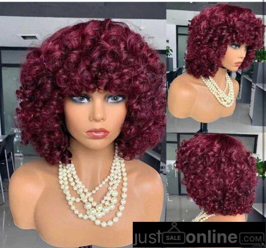 Omotala wine colour wig for sale at trade fair