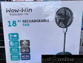 Standing fan wow win 18 rechargeable fan Ac and Dc