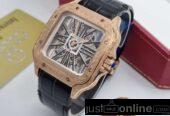 Transparent Sato’s Cartier leather wristwatch for sale at tr