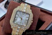 Cartier iced stoned wristwatch for sale at balogun market