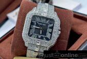 Cartier iced stoned wristwatch for sale at balogun market