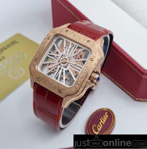 Transparent Sato’s Cartier leather wristwatch for sale at tr