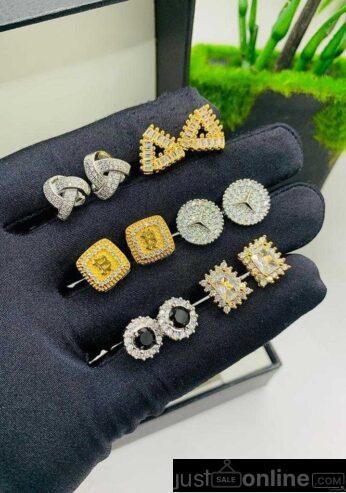 Silver Cubic Zirconia Stud Earrings For Sale at Tradefair Market