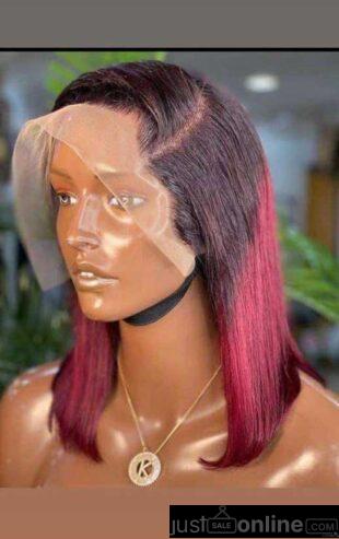 Bob frontier wine colour 💯 human hairs sale at trade fa