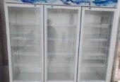 3 in 1 supermarket shelves, three doors chiller working tabl