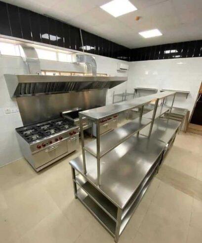 Commercial cooker with grill and Kitchen hood Extractor