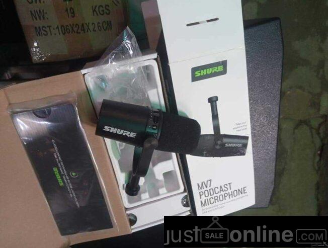 Shure mv7 microphone available for sale at Alaba Int’ market Lagos