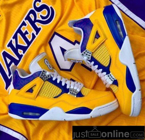 High quality Lakers sneakers for sale at trade fair market