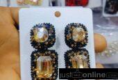 Sterling Silver Cubic Zirconia Cluster Studs in Blue | Lagos Tradefair