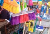 Stick broom for sale at trade fair