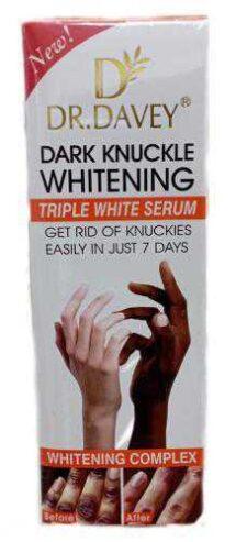 Dr Davey Dark Knuckle whitening cream and serum available an