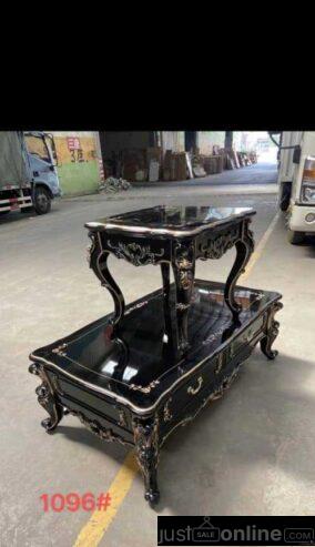 Royal wooden center table with two side stool.