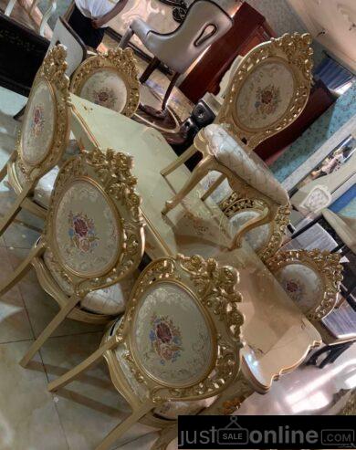 Royal wooden dinning table by 6 for sale at ojo alaba intern